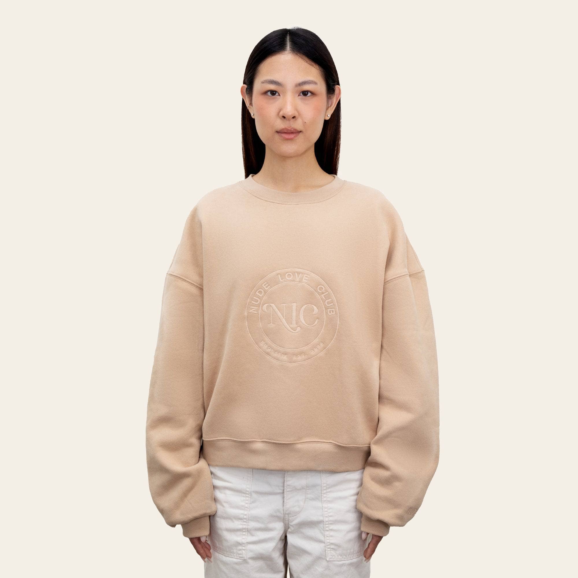 NUDE LOVE CLUB EMBLEM CREWNECK TAN