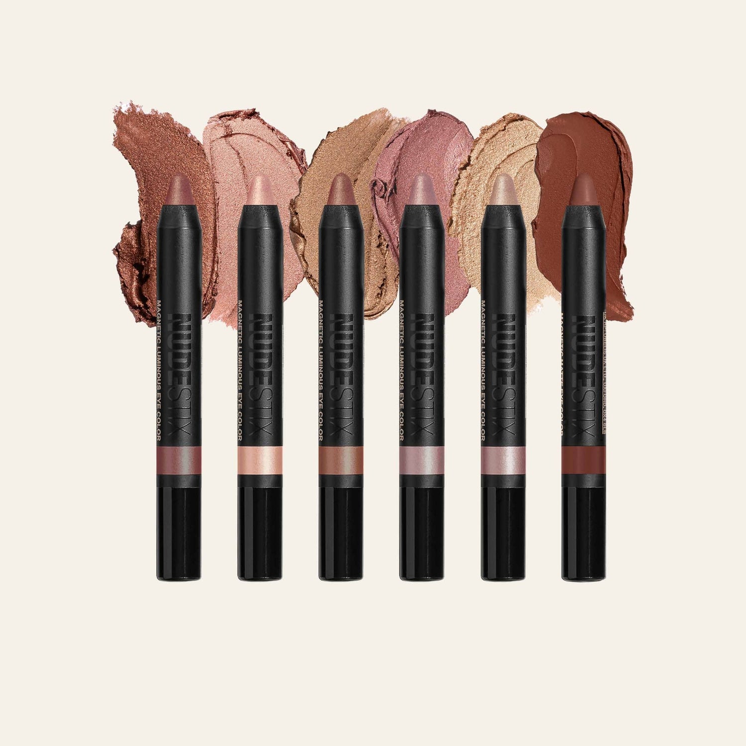 Flat Lay of pencils in Nude Beach Kit with texture swatches