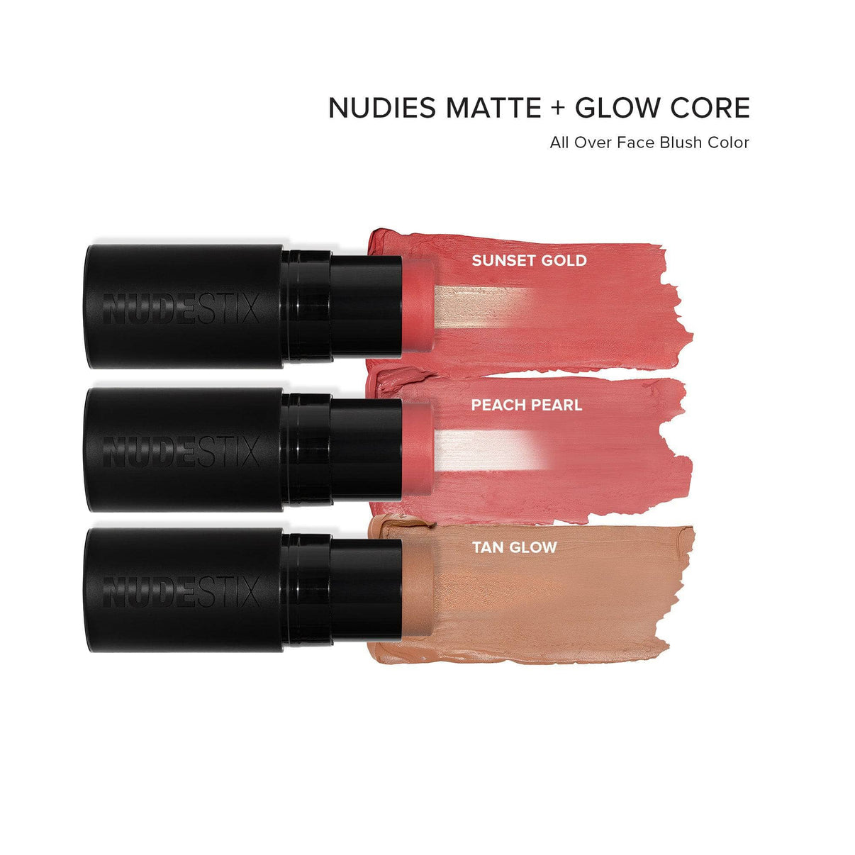 Warm Blush & Glow Core Kit with texture swatches