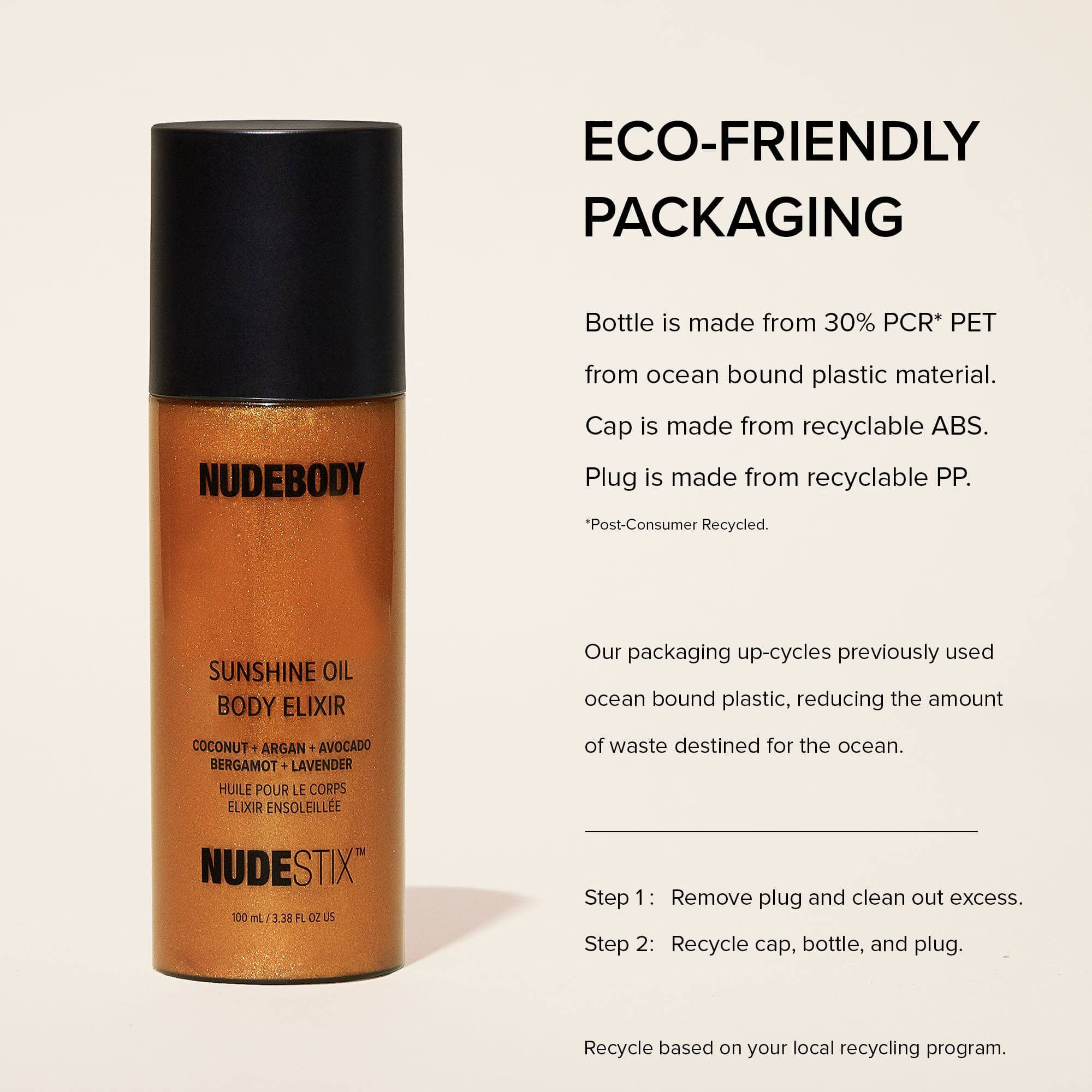 Sunshine Oil Body Elixir Eco-friendly package description