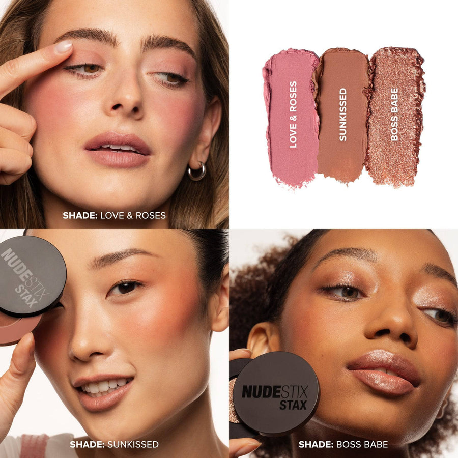 NUDESTIX Sunkissed Glow - 3 Pieces STAX Set - Love & Roses, Sunkissed, BossBabe