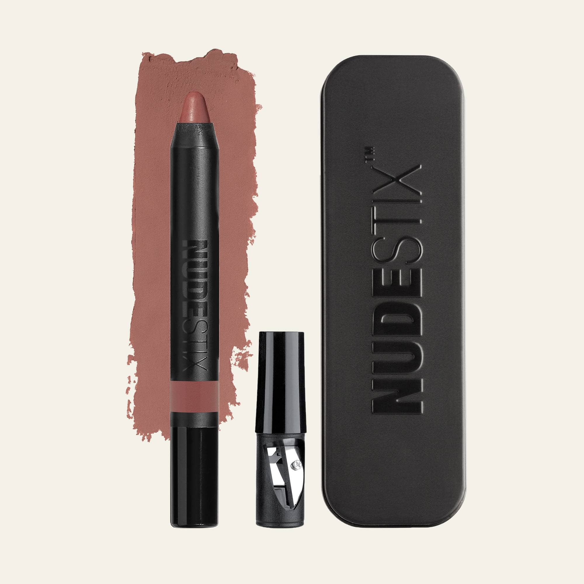 Magnetic Matte Lip Color in shade freckle with texture swatch
