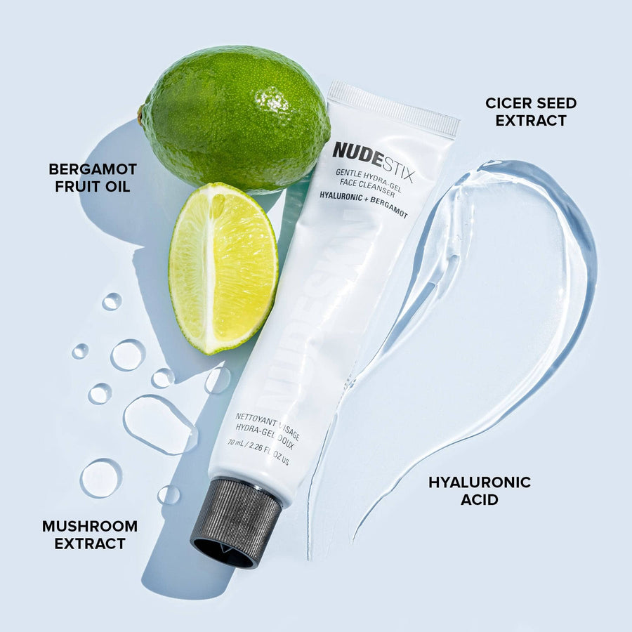 Gentle hydra gel face cleanser flat lay from THE ULTIMATE SKIN RENEWAL KIT