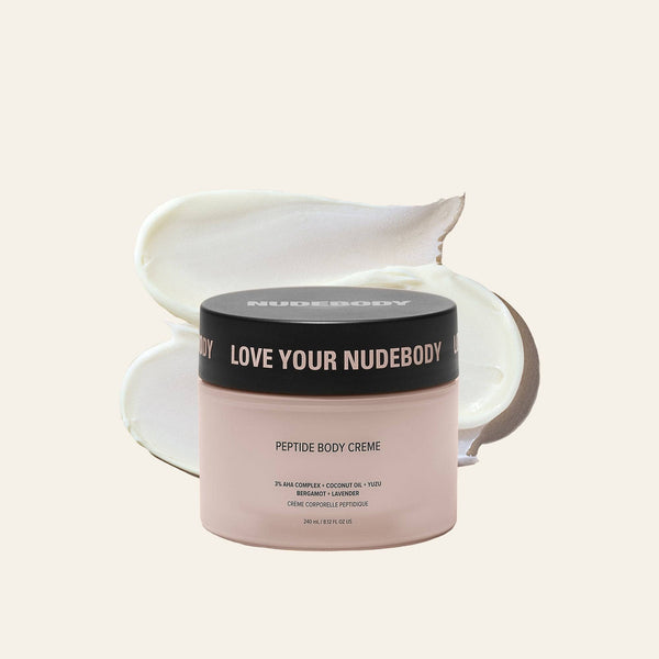 Peptide body creme with texture swatch