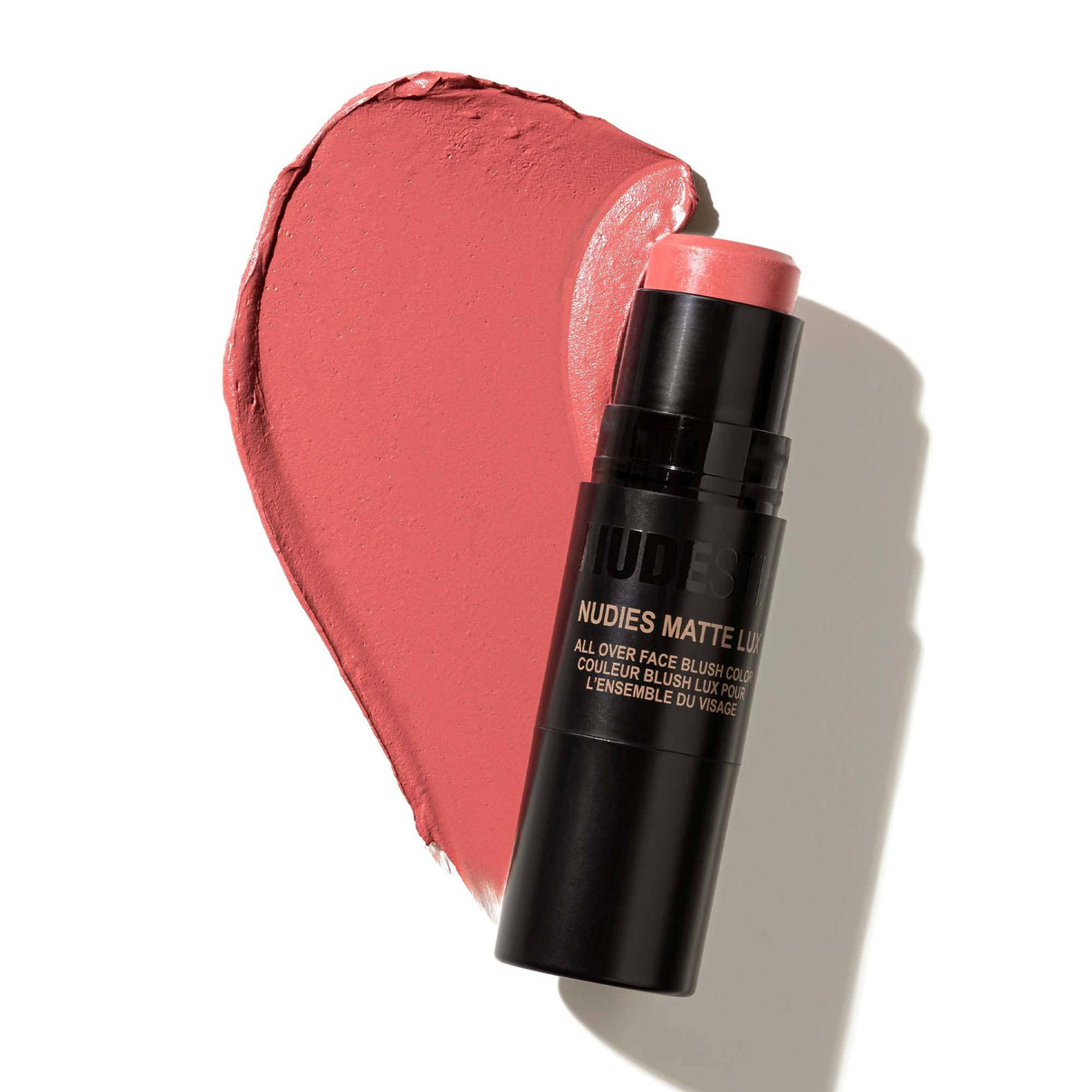 Nudies Matte Lux in shade Juicy Melons flat lay with texture swatch-6