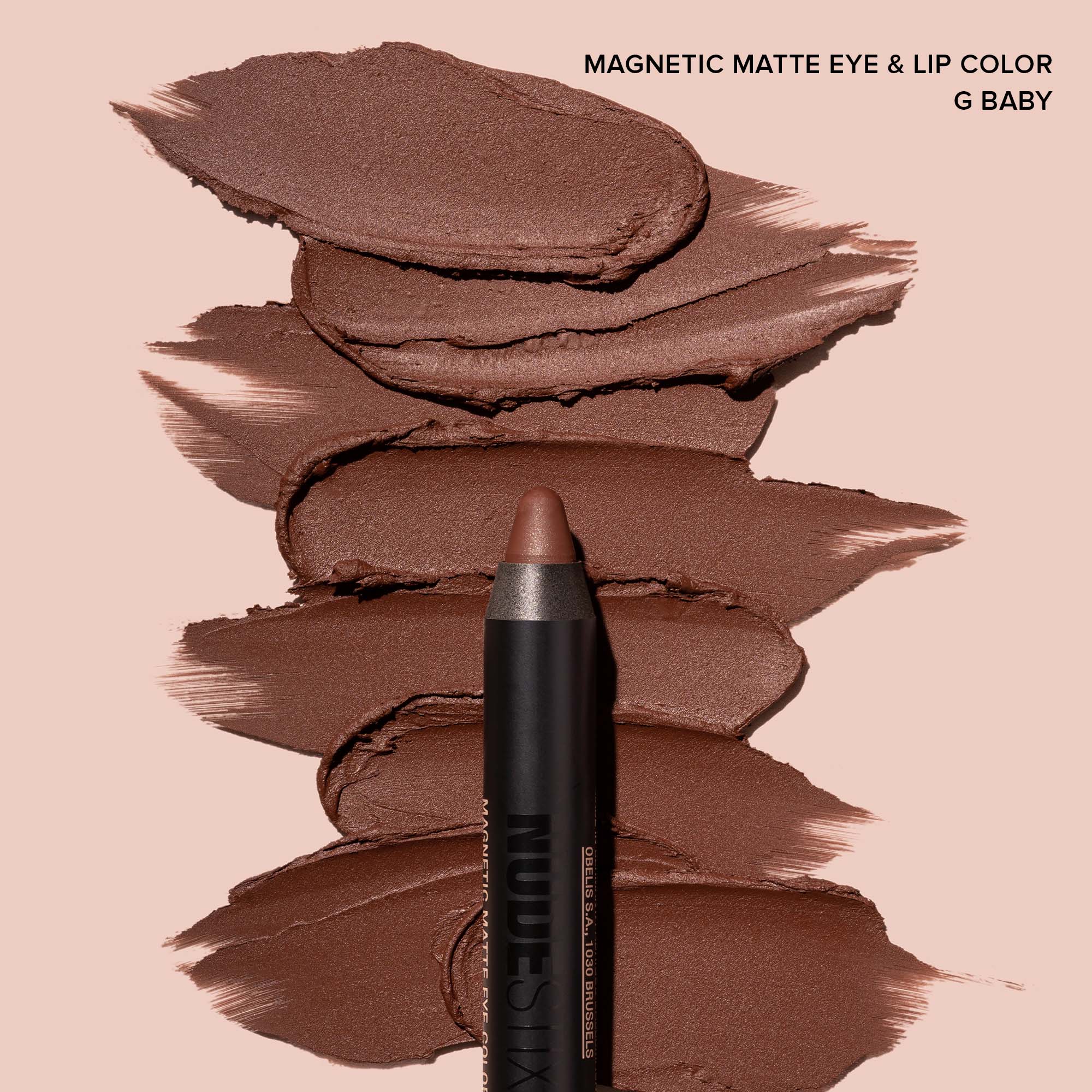 Magnetic Matte Lip Color G Baby with texture swatches