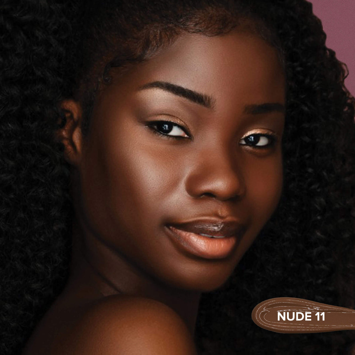 Young woman wearing Tinted Cover Liquid Foundation in shade nude 11