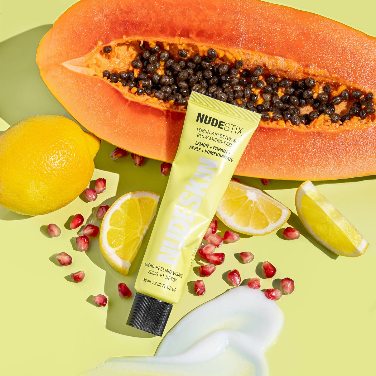 Nude Essentials for makeup: Lemon-aid detox & peel