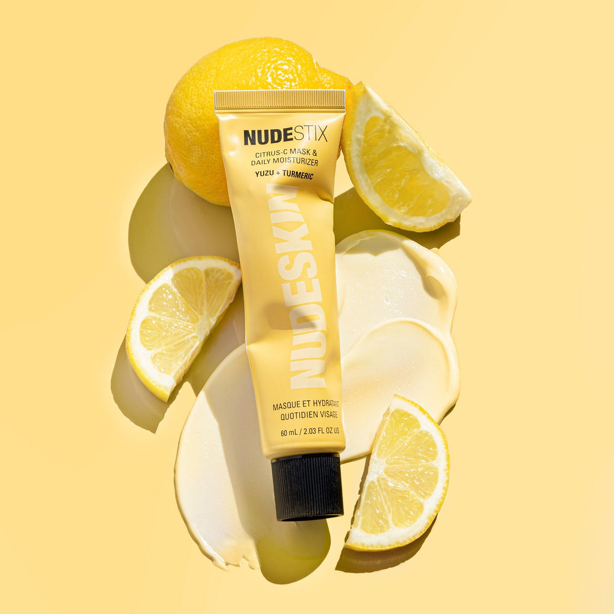 Citrus-c mask daily moisturizer flat lay with lemon and texture swatch - 7