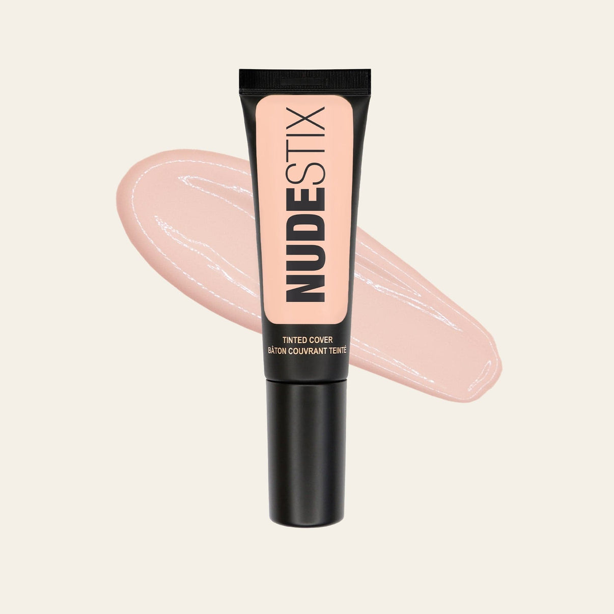 Tinted Cover Liquid Foundation in shade Nude 1.5 with texture swatch