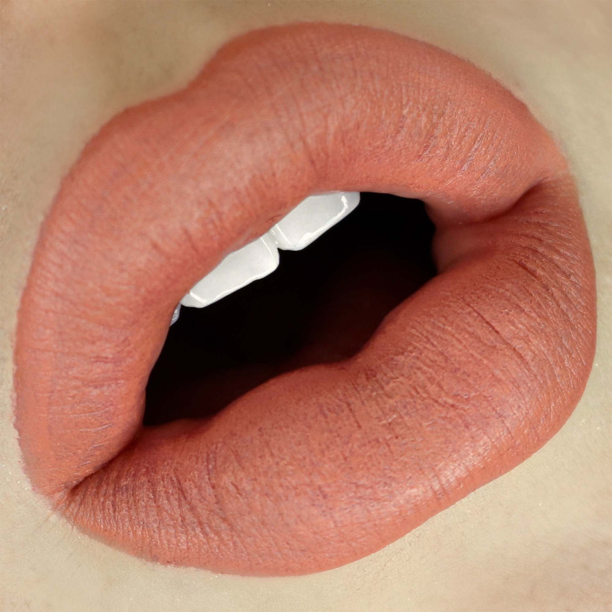 lips wearing Intense Matte Lip + Cheek pencil in shade entice