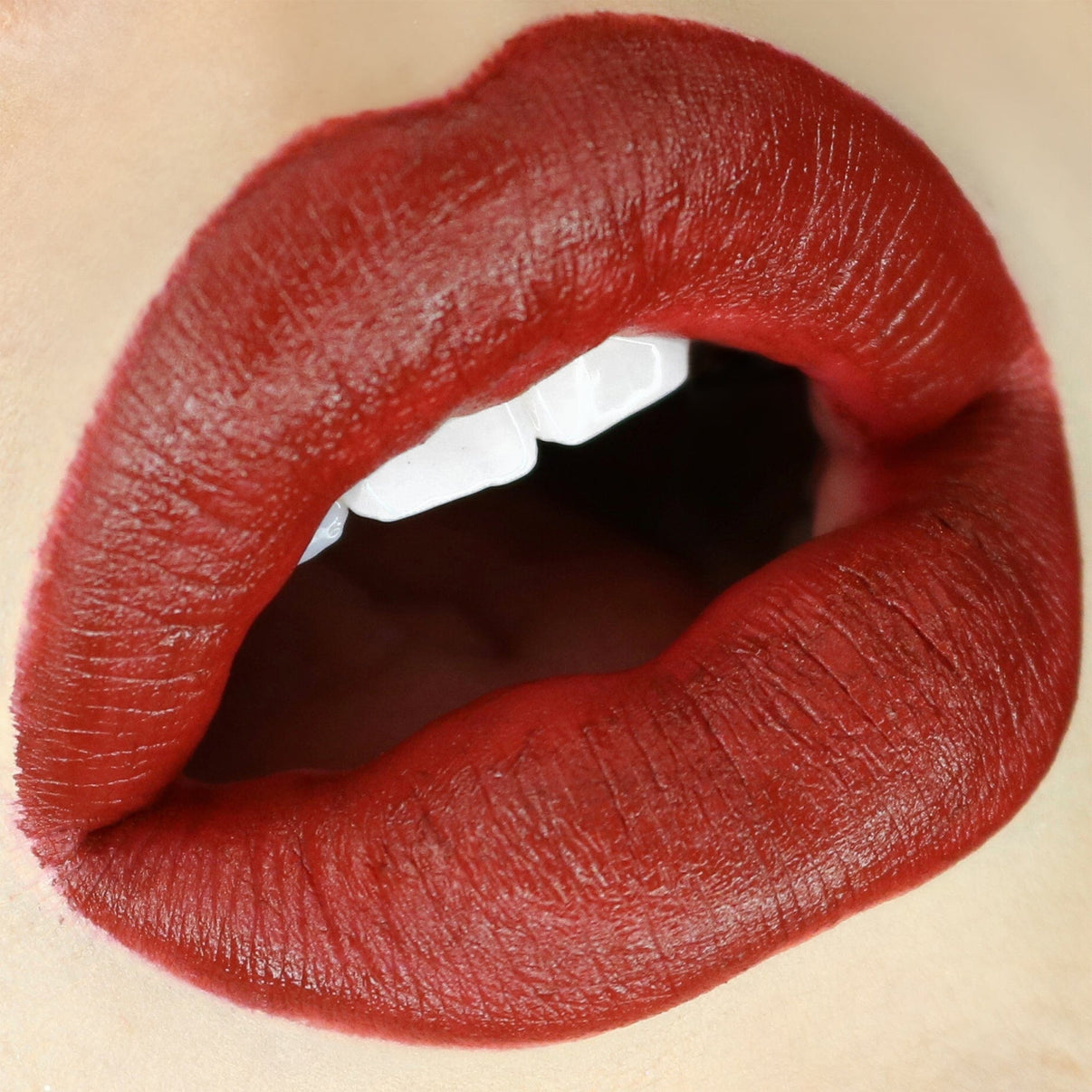 lips wearing Intense Matte Lip + Cheek pencil in shade vintage