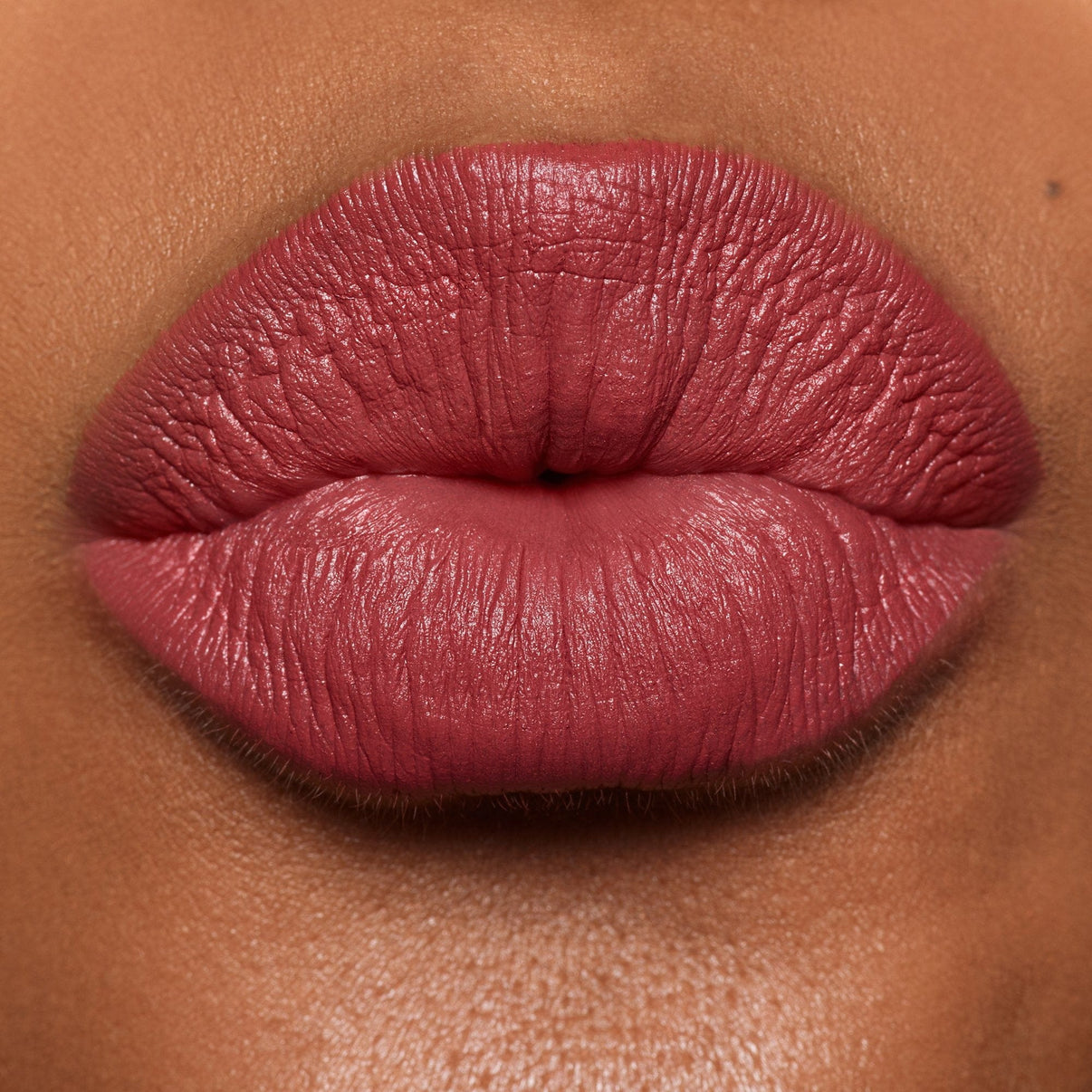 Lips wearing Intense Matte Lip + Cheek pencil in shade retro