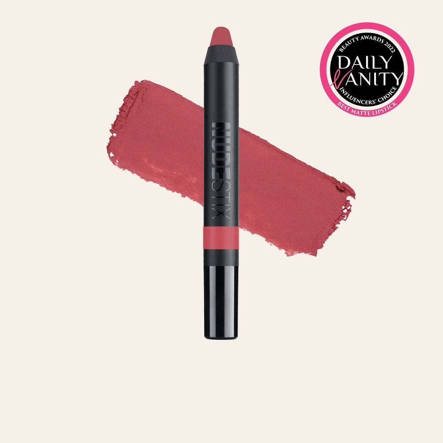  Magnetic Matte Lip Color in shade saint with texture swatch