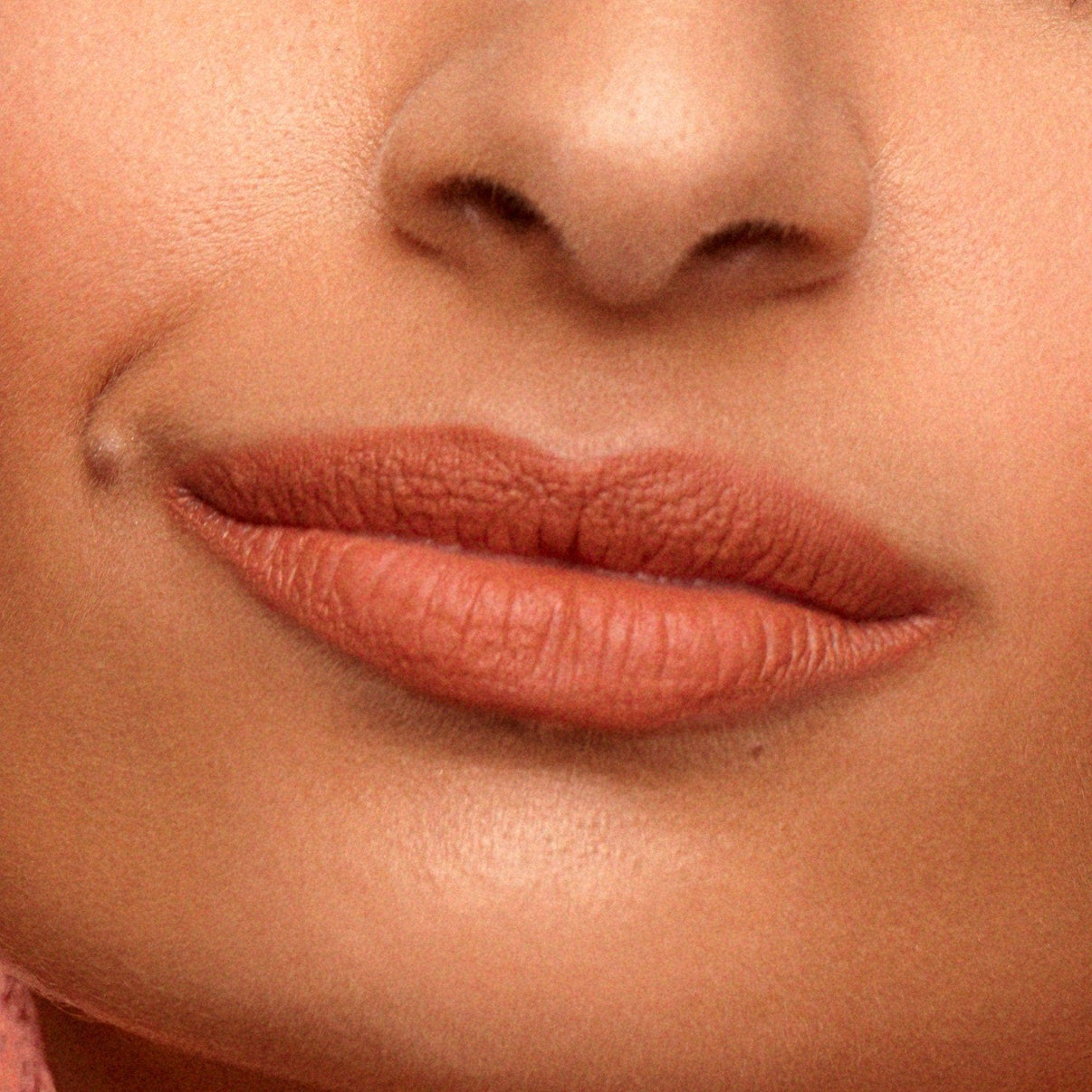 lip makeup with Magnetic Plush Paints in shade hot paprika