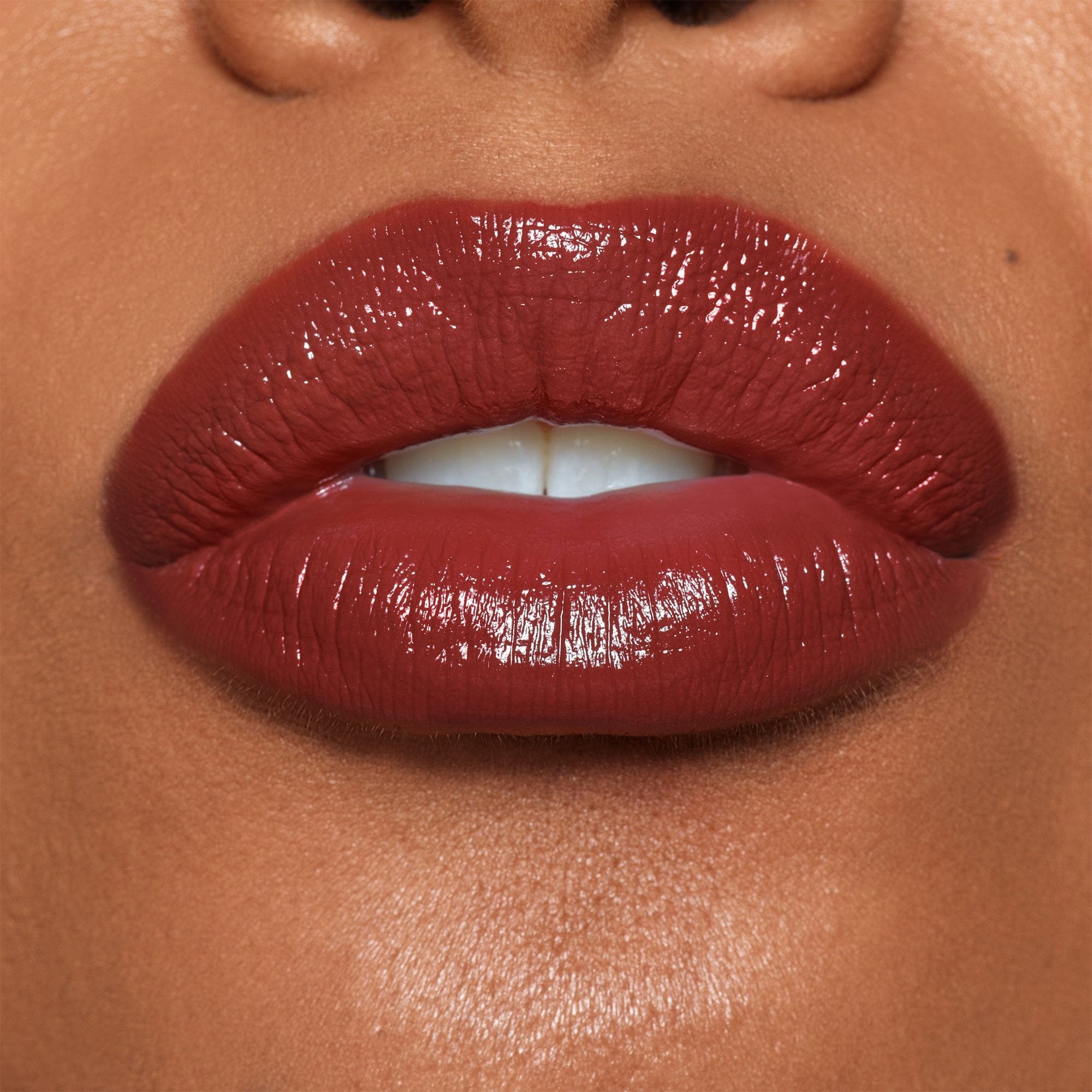 Lips wearing Gel Color Lip and Cheek Balm in shade crave