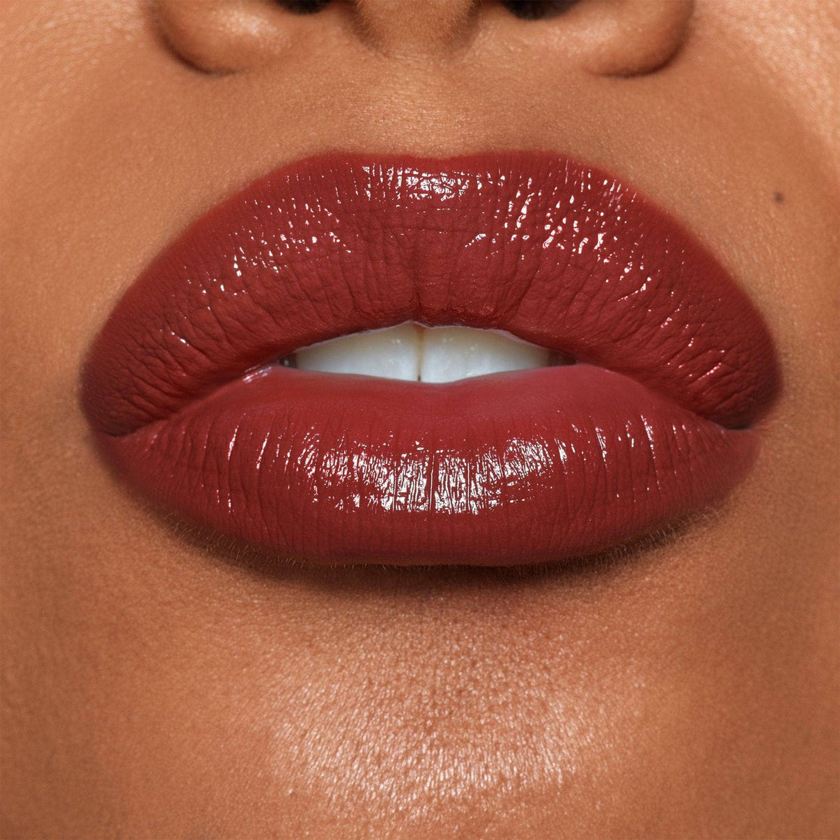 Lip makeup with Gel Color Lip + Cheek in shade crave
