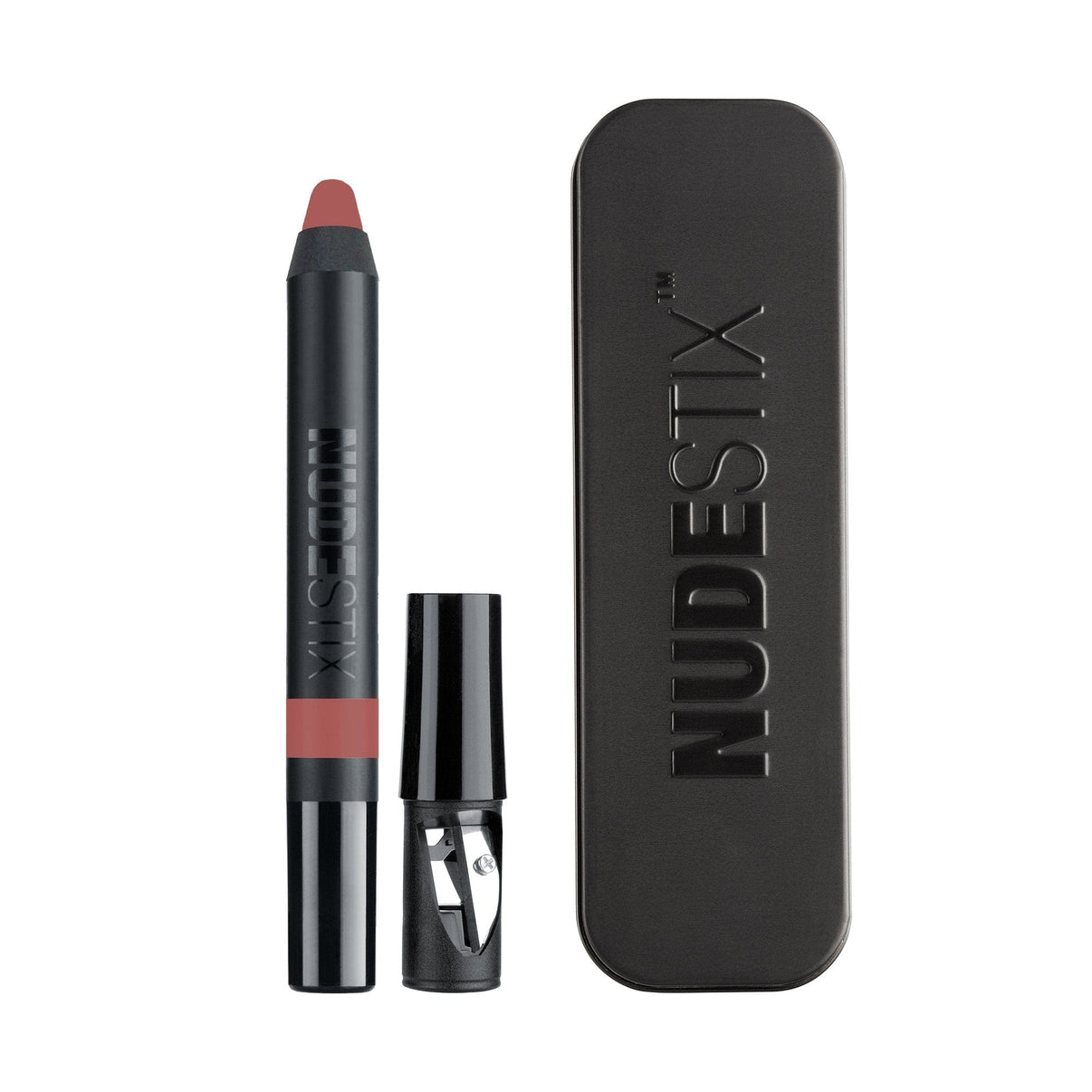  Magnetic Matte Lip Color in shade rose with nudestix can