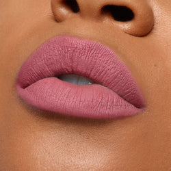 lip makeup with  Magnetic Matte Lip Color rose