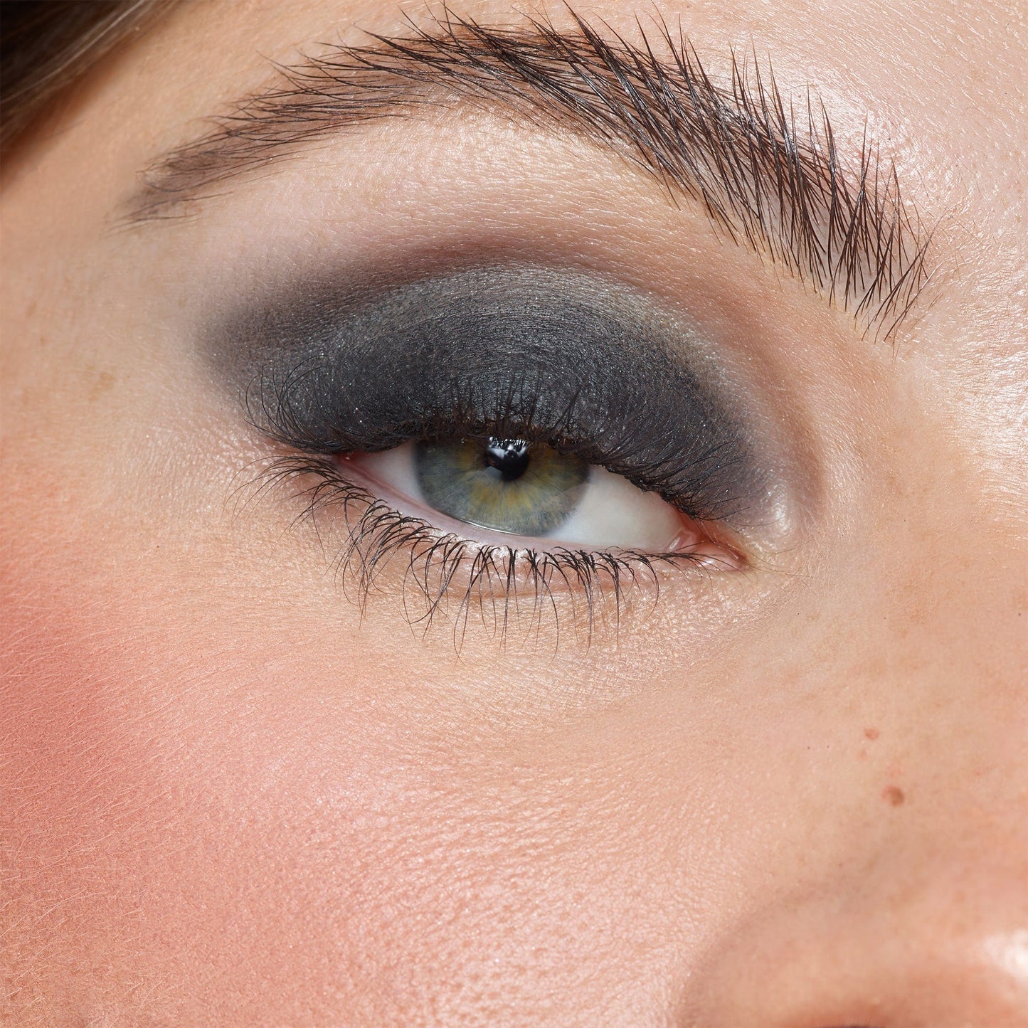close up makeup wearing Magnetic Eye Color in shade night
