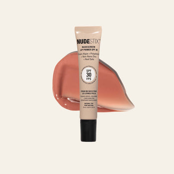 NUDESCREEN LIP PRIMER SPF 30 with texture swatch